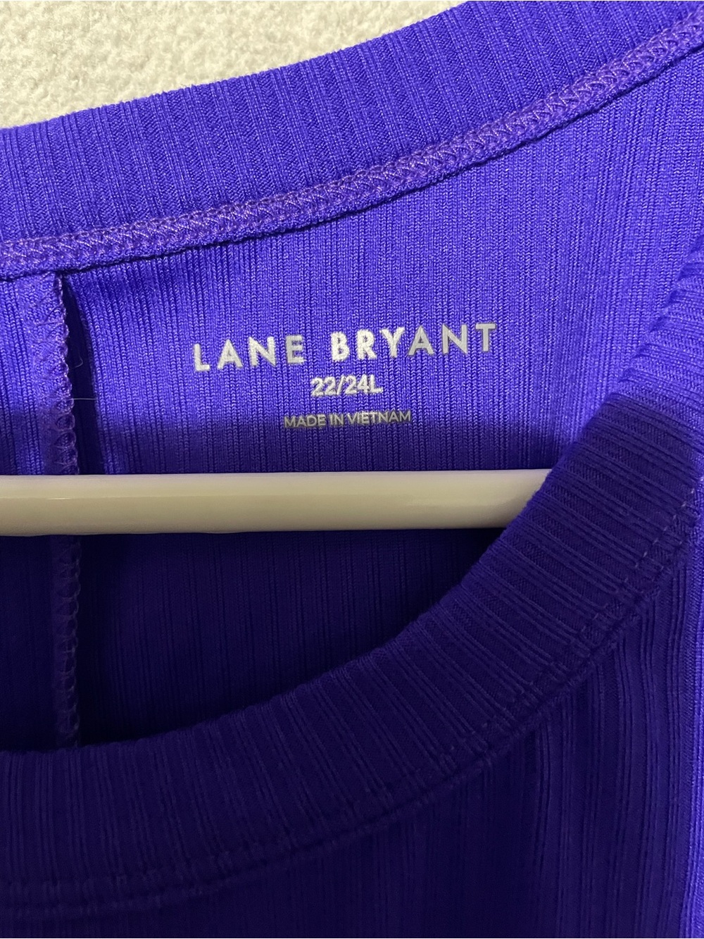 Lane Bryant Ribbed Crewneck Tank in Mustard Gold, hunter green, purple, brown - Picture 3 of 8